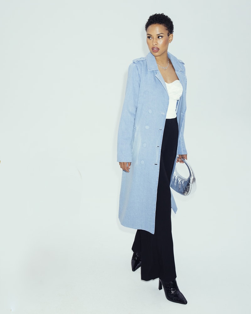 The Tamika Denim Trench Coat Blue